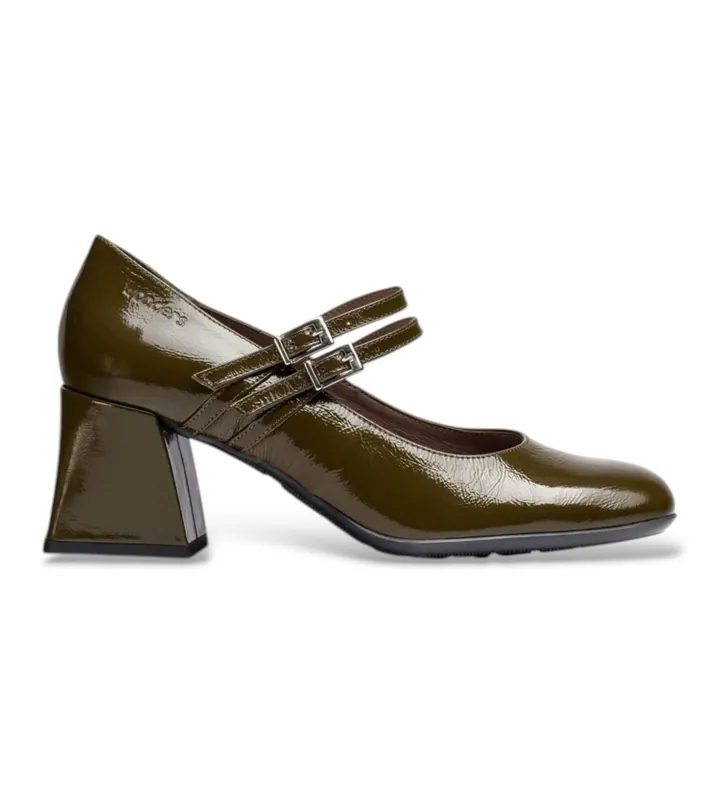 Wonders para mujer. H-6210_5452_306 Zapatos de Piel Elista Verde (37), 5 a 8cm, Hebilla, Casual, Charol