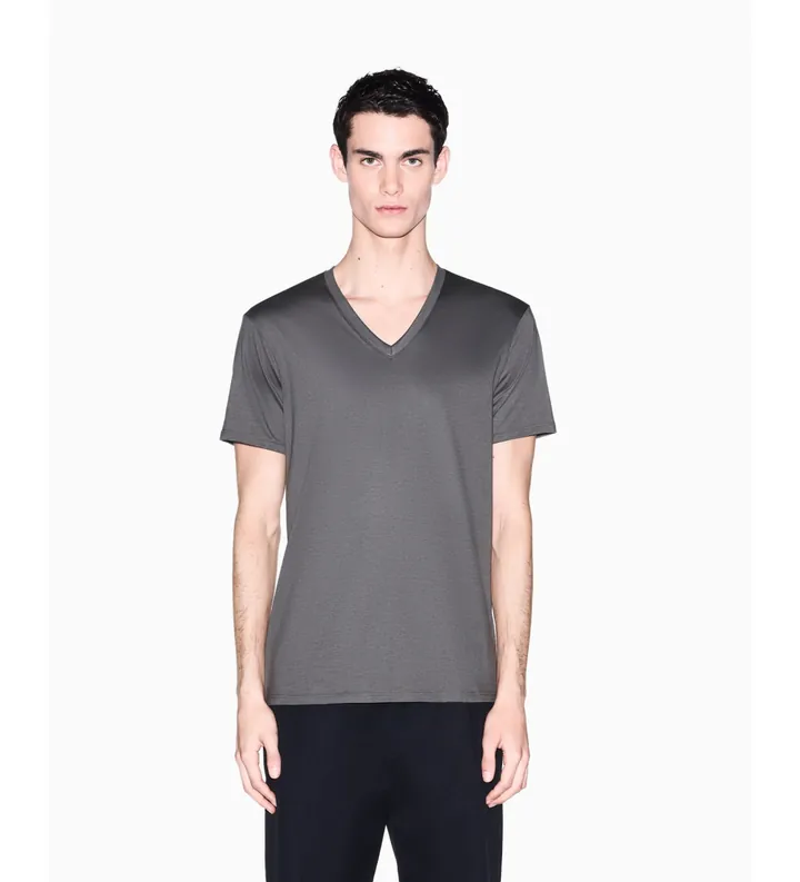A|X Armani Exchange para hombre. 8NZT75ZJA5ZM8317 Camiseta Escote V gris (M), Casual, Algodón, Manga corta