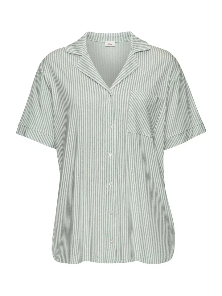 s.Oliver Camiseta para dormir  verde / blanco