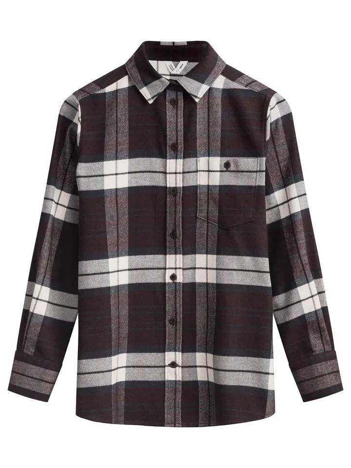 MELA Blusa 'Akhela' marrón oscuro / gris / blanco