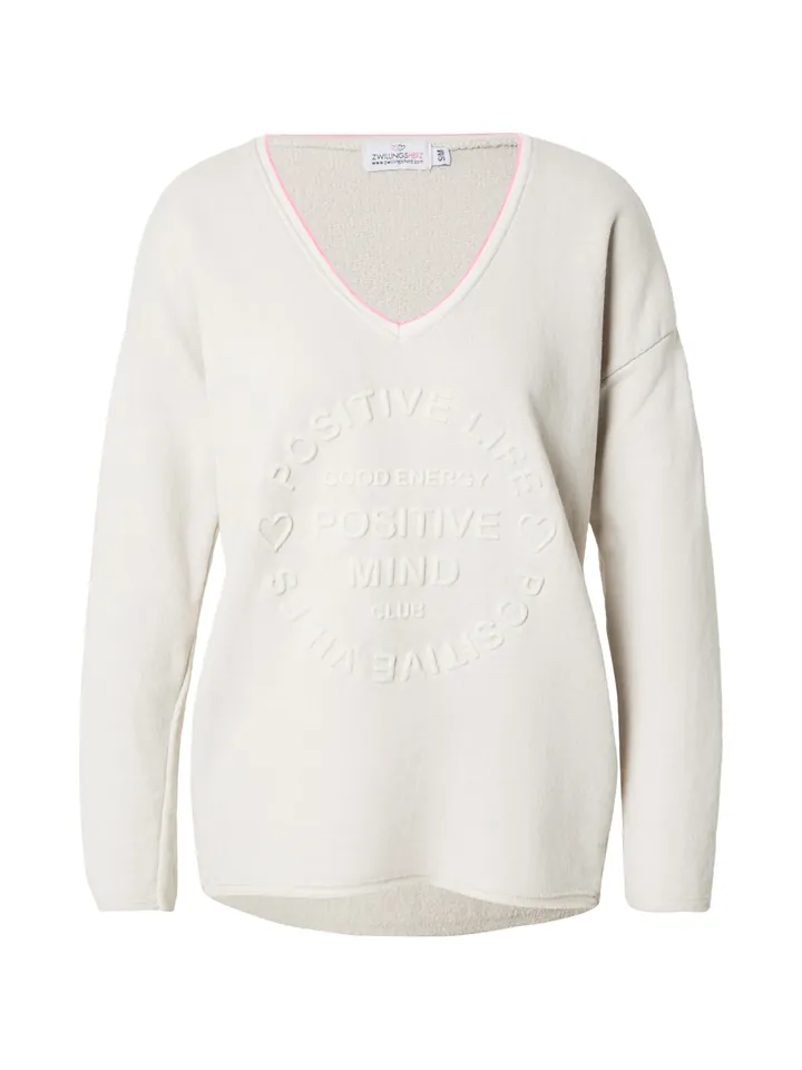 Zwillingsherz Sudadera 'Positive Mind'  beige claro