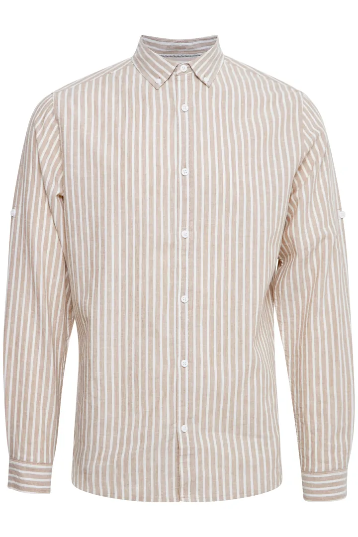 INDICODE JEANS Camisa 'Hanko' greige / blanco
