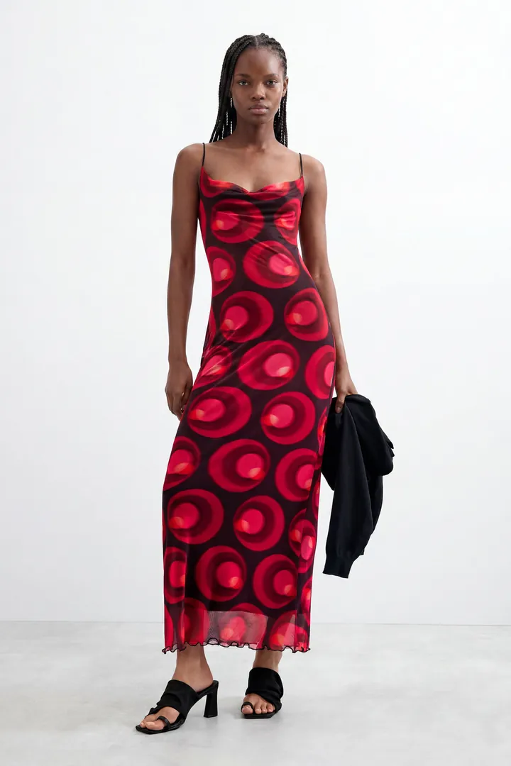 Desigual, Vestido punto 2 en 1, Mujer, Negro, L