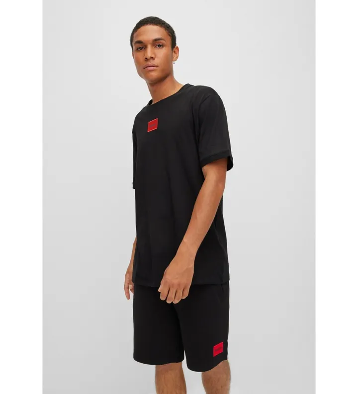 HUGO para hombre. 50447978 Camiseta Diragolino negro (L), Casual, Algodón, Manga corta, Sostenible