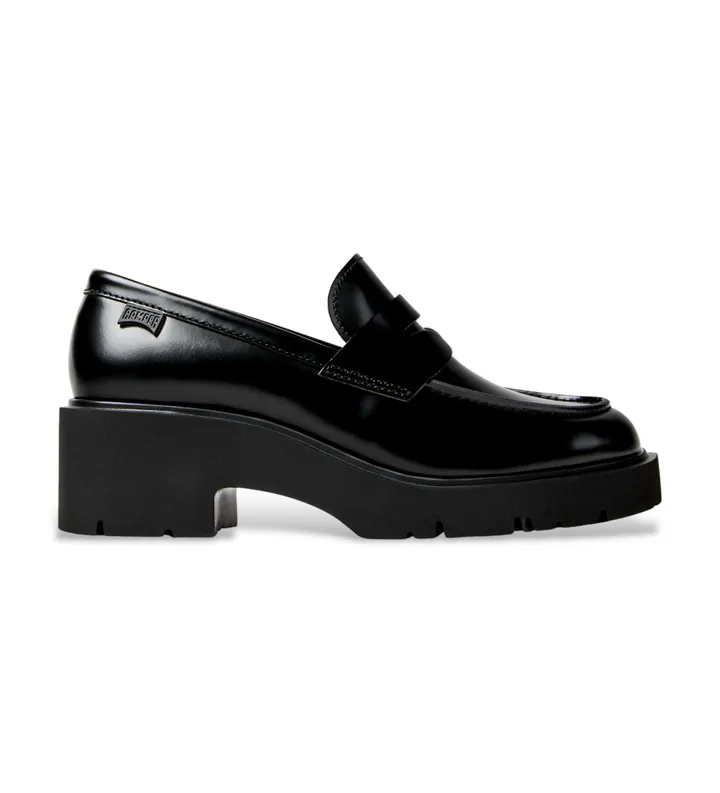 Camper para mujer. K201425-002 Mocasines de Piel Milah negro (37), 3 a 5cm, Ninguno, Casual, Fiesta, Clásico
