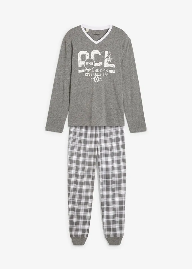 Pijama con algodón y mangas largas