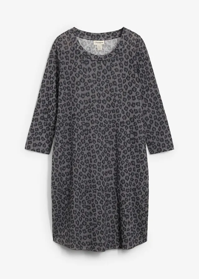 Vestido camisero corto con efecto de punto