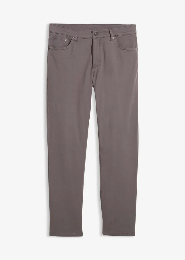 Pantalón térmico elástico regular fit con forro de franela mullida, straight