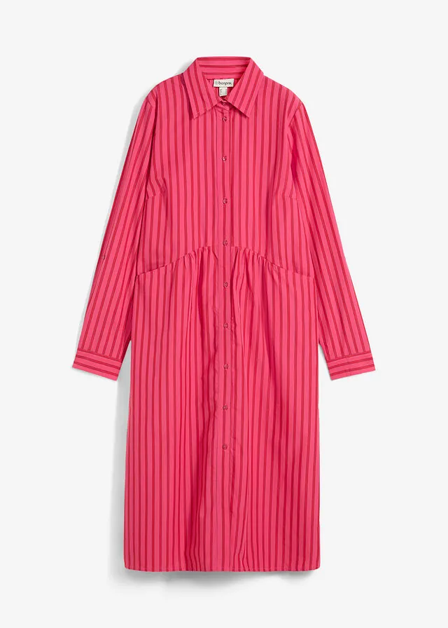 Vestido de algodón puro con cuello de camisa
