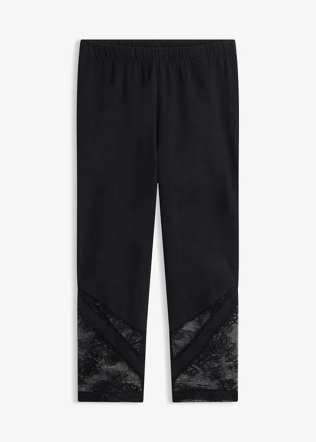 Leggings capri con encaje