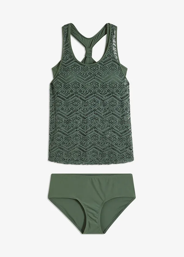Tankini (2 piezas) de encaje