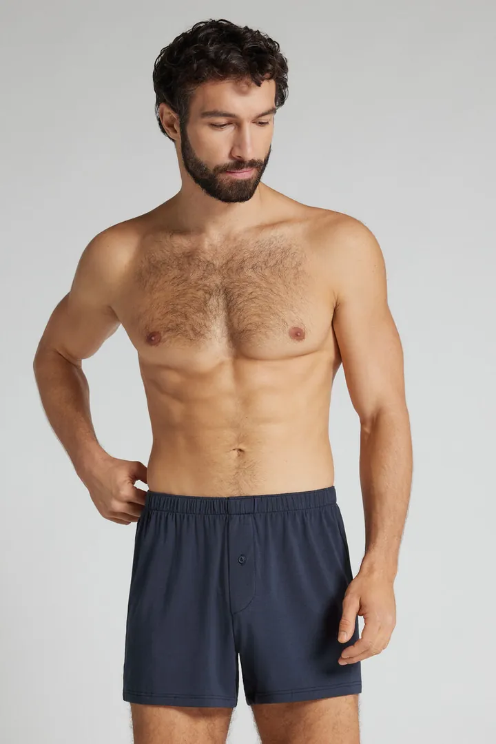 Intimissimi Bóxer Amplio en Soft Silk Hombre Azul Tamaño L