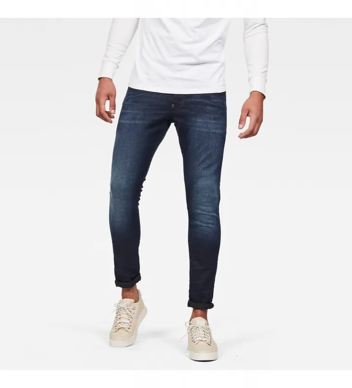 G-Star para hombre. 51010-6590-89 Jeans Revend Skinny marino oscuro (33/36), Azul, Casual, Algodón, Sostenible