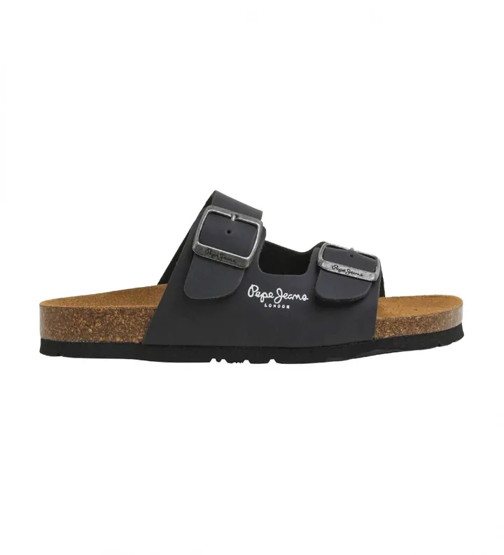 Pepe Jeans para mujer. PBS90054 Sandalias Double Kansas negro (32), Plano, Ninguno, Casual, PVC