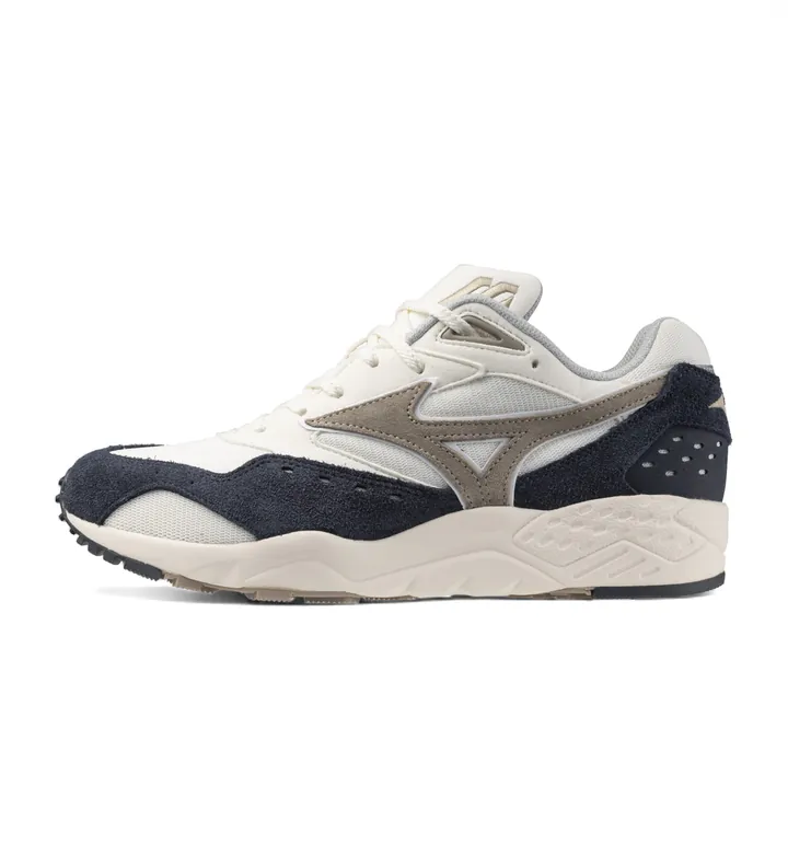 Mizuno para hombre. D1GA2369 Zapatillas de piel Contender S blanco, azul (40), Plano, Ante, Cordones, Casual