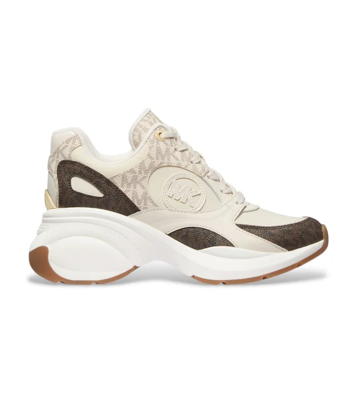 Michael Kors para mujer. 43R5ZUFS6D Zapatillas Zuma beige (41), 5 a 8cm, Cordones, Casual