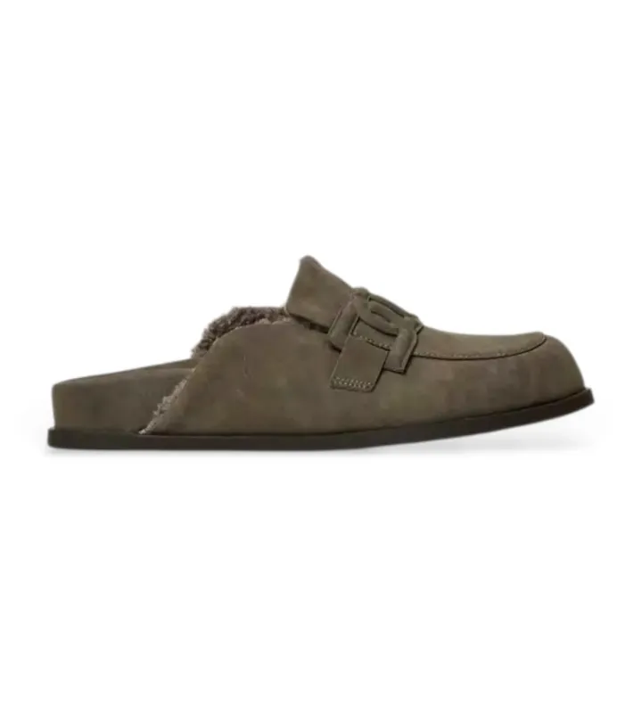 Twinset para mujer. 252TCP210 Zuecos Sbot gris (36), Plano, Ninguno, Casual