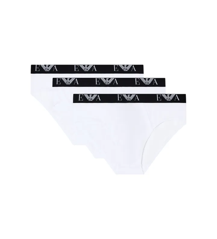 Emporio Armani para hombre. EM000258_AF14131 Set 3 Slips Classic blanco (L), Homewear, Algodón