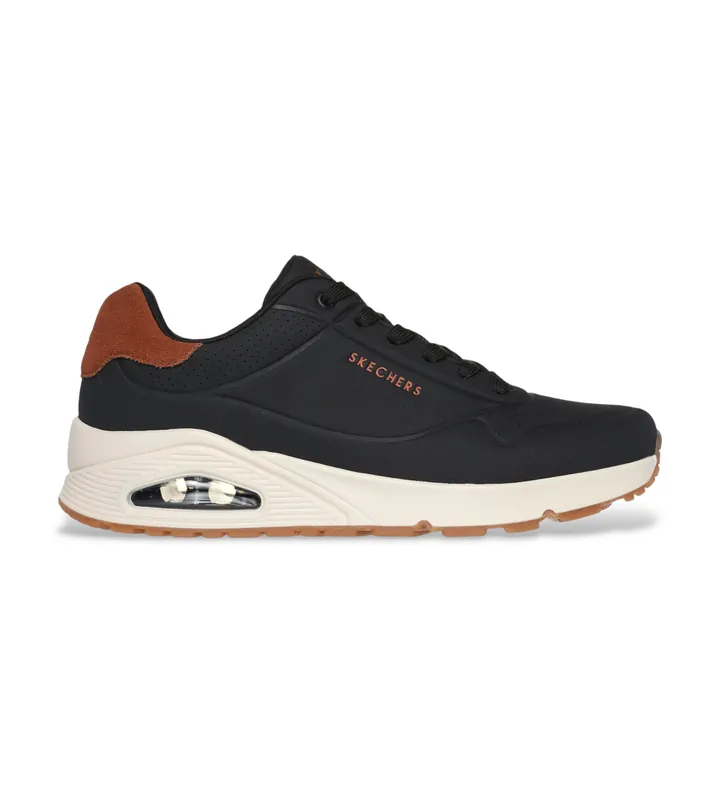 Skechers para hombre. 183004 Zapatillas Uno Suited On Air negro (40), Plano, Cordones, Casual