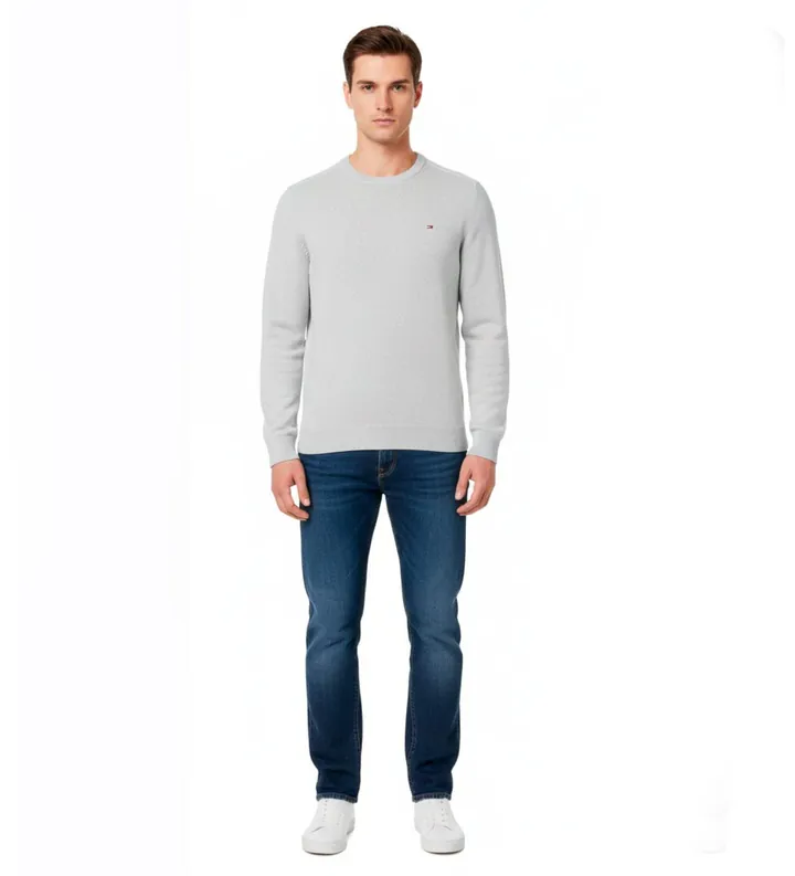 Tommy Jeans para hombre. DM0DM21787 Jersey Atemporal gris (XXL), Casual, Algodón Orgánico, Sostenible