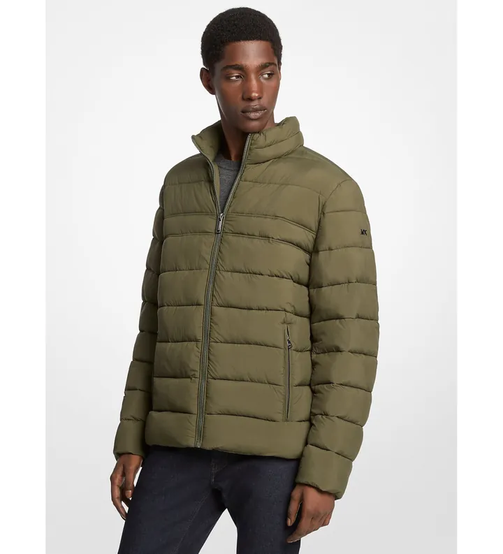Michael Kors para hombre. MC67995 Chaqueta acolchada Baxter verde (XL), Casual, Nylon