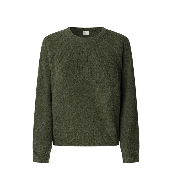 Pepe Jeans para mujer. PL7000061 Jersey Claudia verde (L), Casual, Poliéster