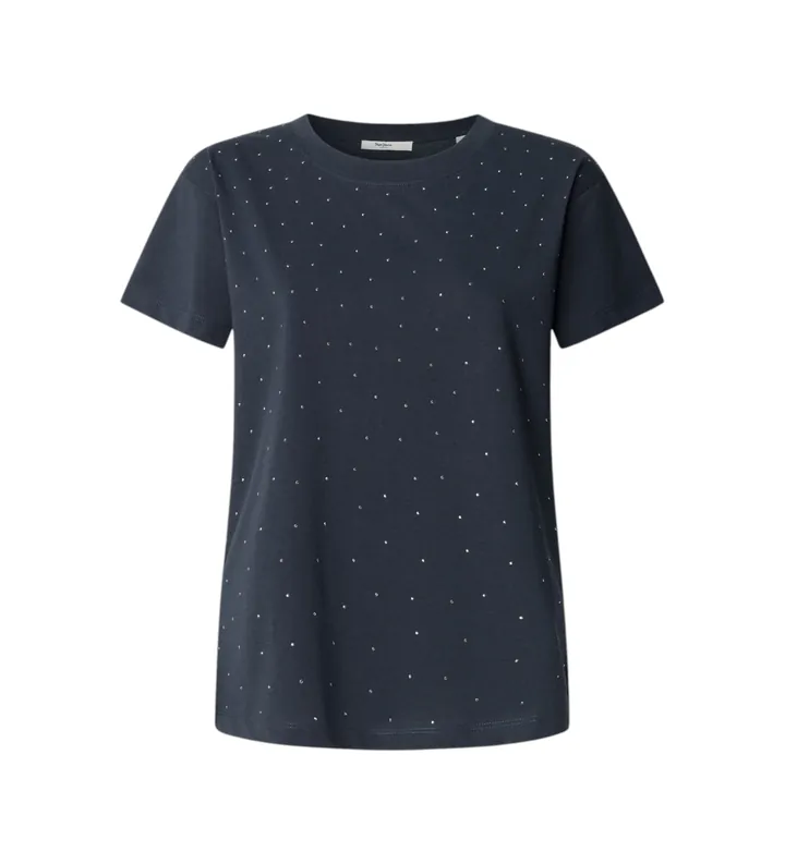Pepe Jeans para mujer. PL5000008 Camiseta Bernie marino (L), Casual, Algodón, Manga corta