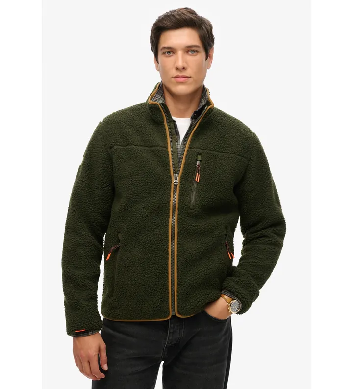 Superdry para hombre. M2014140A Chaqueta Outdoor Full Zip verde (L), Casual, Poliéster