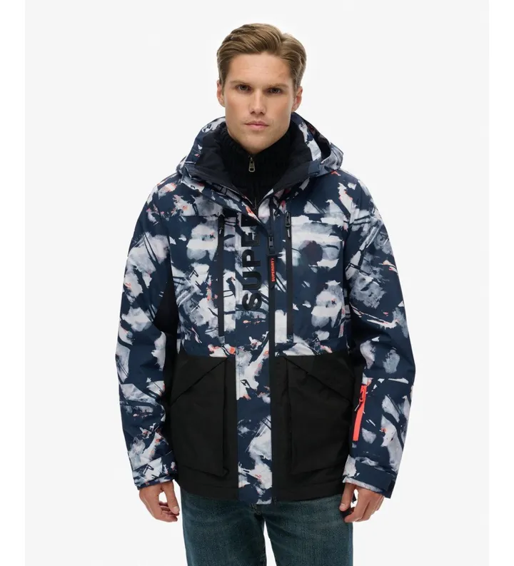 Superdry para hombre. MS110191A Chaqueta Ultimate Freestyle marino (L), Casual, Deportivo, Poliéster, Nieve, Outdoor