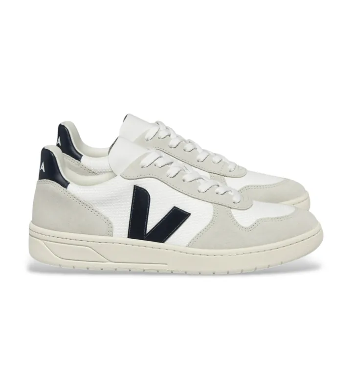VEJA para mujer. VX0101380 Zapatillas de piel V-10 blanco (36), Plano, Cordones, Casual