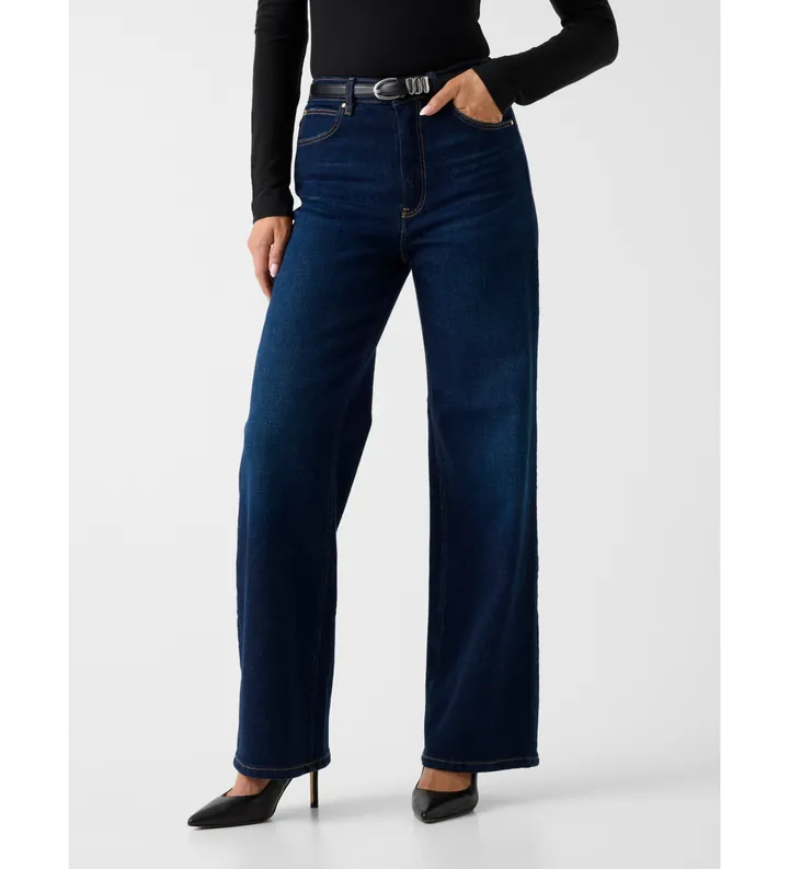 Guess para mujer. W6RA1AD6881 Jeans de pierna ancha azul (26), Casual, Algodón, Denim