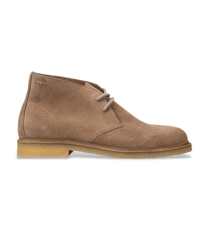 BOSS para hombre. 50557714 Botines de Piel Híbridas Lona beige (39), Plano, Ante, Cordones, Casual