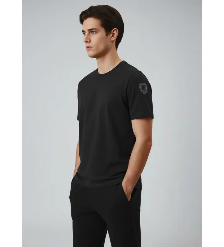 Blauer para hombre. 26SBLUH02068 Camiseta Hanson negro (M), Casual, Algodón, Manga corta