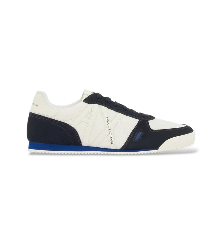 A|X Armani Exchange para hombre. XM002616AF22755MB502 Zapatillas Low blanco, marino (40), Plano, Cordones, Casual