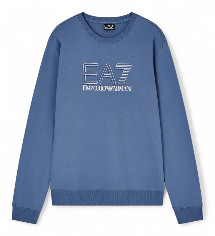 EA7 para hombre. 7M001312_AF13512 Sudadera Visibility M azul (L), Casual, Deportivo, Algodón, Sportswear, Multideporte, Manga larga