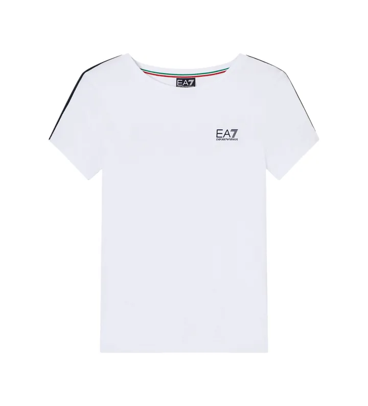 EA7 para mujer. 7W001220_AF12503 Camiseta Italian Spirit blanco (L), Casual, Algodón, Manga corta