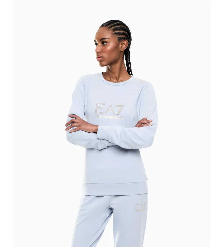 EA7 para mujer. 8NTM45_TJ9RZ Sudadera Evolution azul (L), Casual, Deportivo, Poliéster