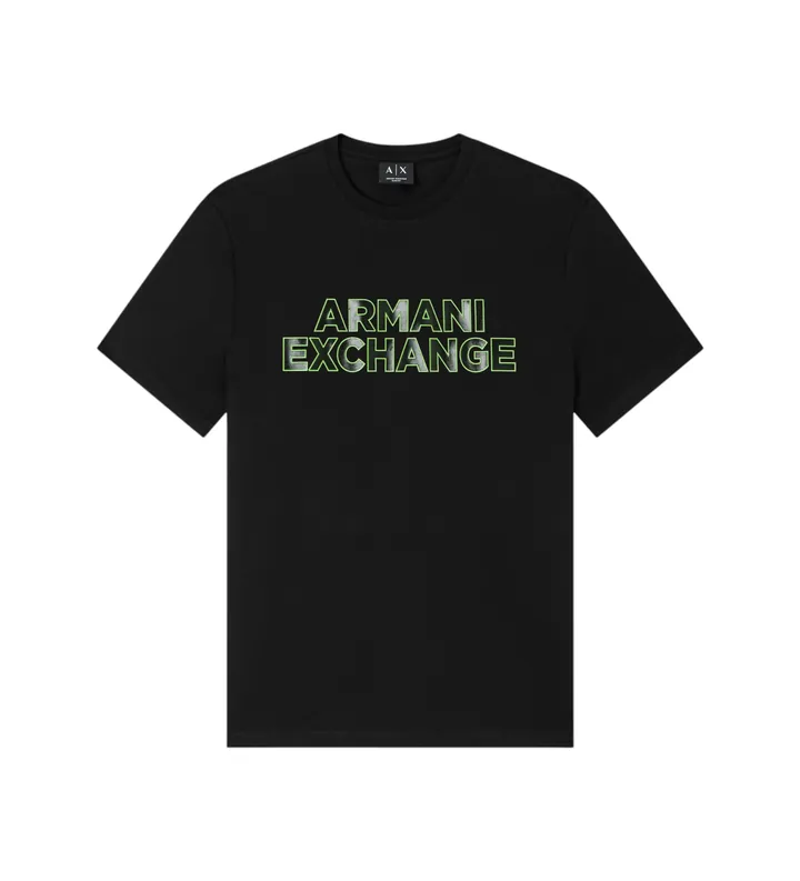 A|X Armani Exchange para hombre. XM002413AF10361UC001 Camiseta Slim-fit Negro (L), Casual, Algodón, Manga corta