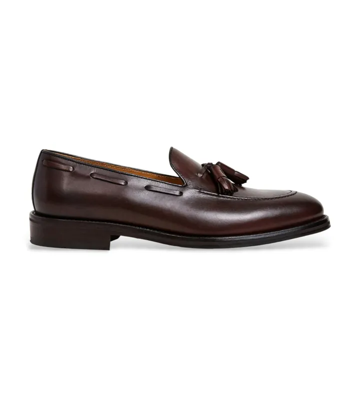 Hackett London para hombre. HMS200061 Zapatos de piel Mayfar Crust marrón (42), Plano, 1 a 3cm, Ninguno, Casual, Clásico