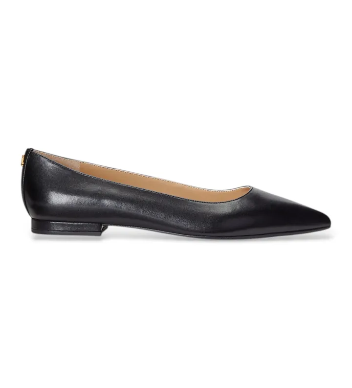 Lauren Ralph Lauren para mujer. 802862706001 Bailarinas de Piel Londyn negro (37), Plano, Ninguno, Casual