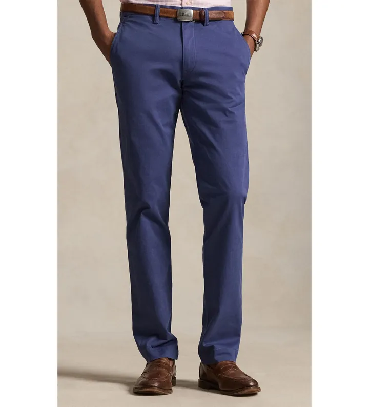 Polo Ralph Lauren para hombre. 710704176080 Pantalón chino lavado Bedford Slim Fit marino (30/32), Casual, Algodón