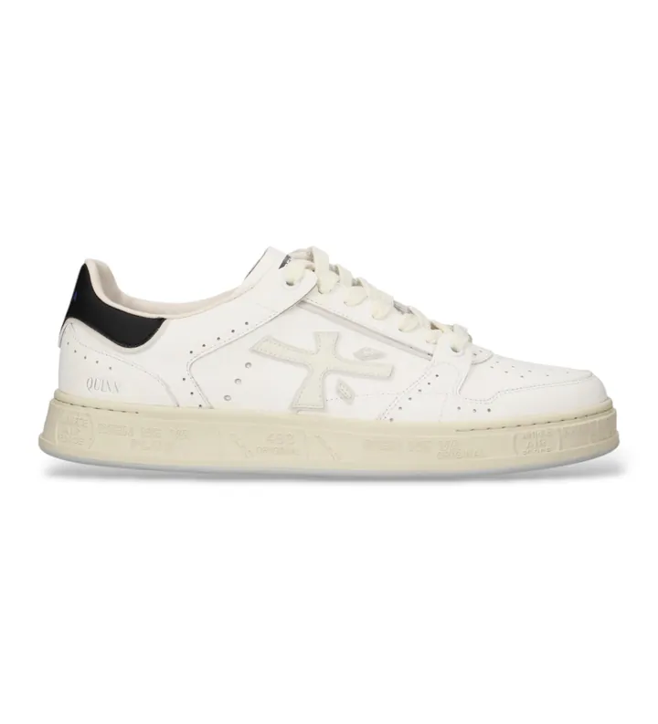 Premiata para hombre. QUINN Zapatillas de Piel Quinn blanco (40), Plano, Cordones, Casual