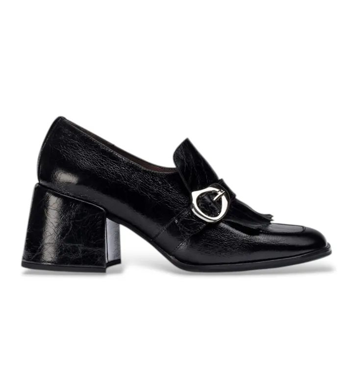 Wonders para mujer. H-6401_5520_5792 Mocasines de Piel Victoria 01 Negro (36), 5 a 8cm, Hebilla, Casual, Clásico, Charol