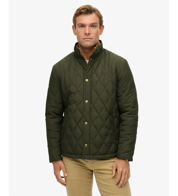 Superdry para hombre. M5012271A Chaqueta acolchada Quilted Estate Country verde (L), Casual, Poliéster Reciclado