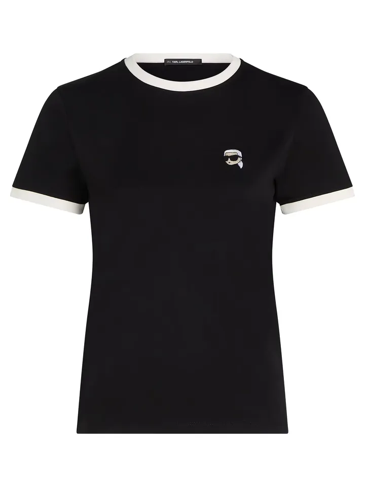 Karl Lagerfeld Camiseta 'Ikon' negro / blanco natural