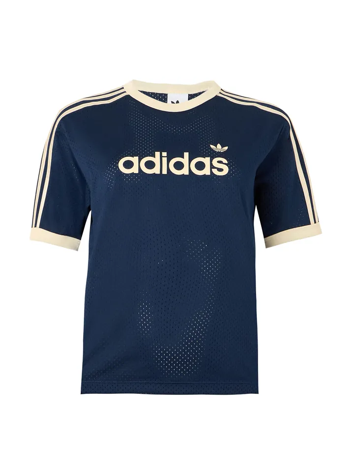 ADIDAS ORIGINALS Camiseta 'Linear' beige claro / azul oscuro