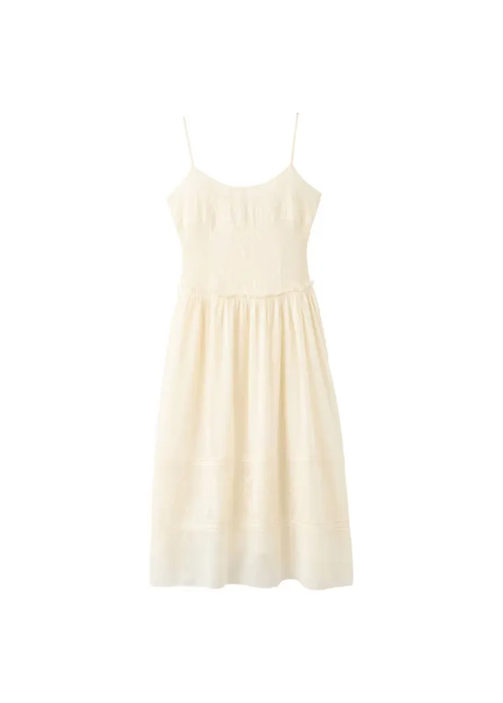MANGO Vestido 'Daisy' blanco moteado