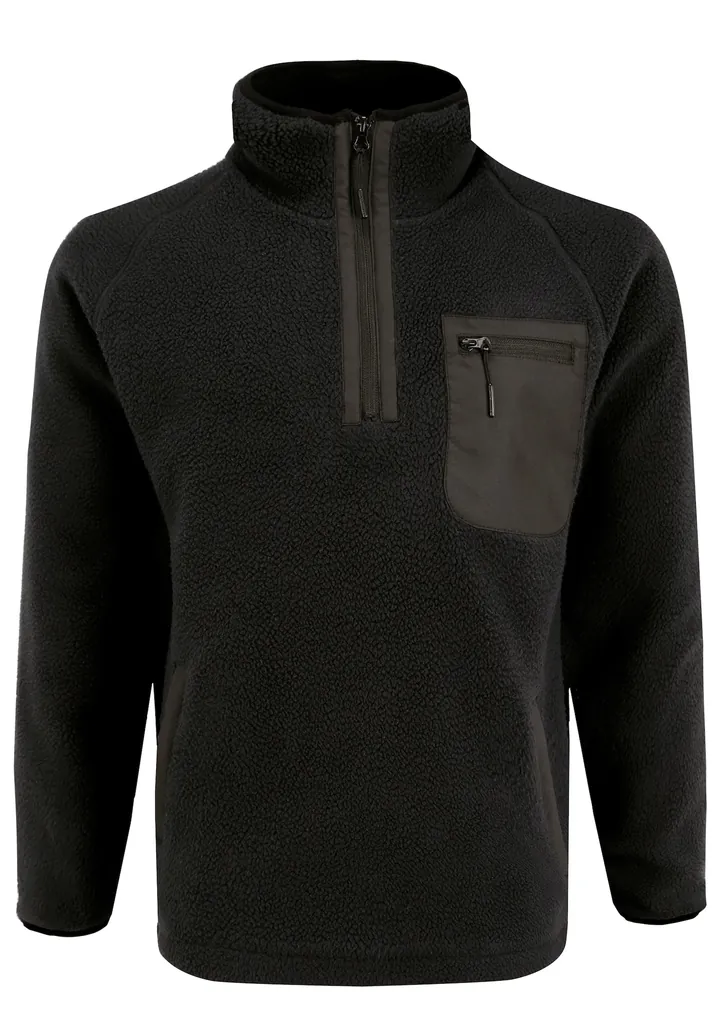 INDICODE JEANS Chaqueta polar 'Trout' negro