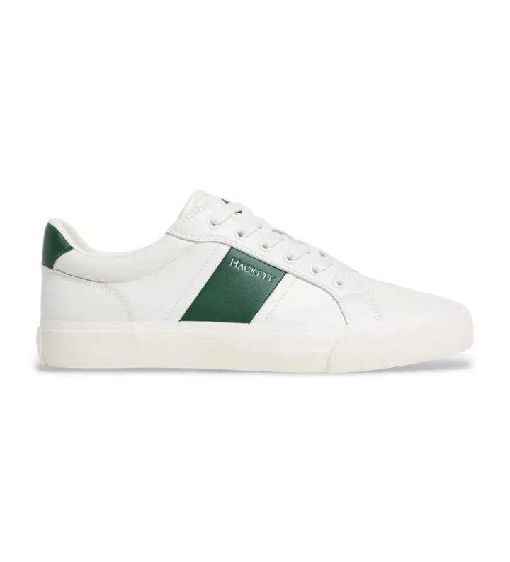 Hackett London para hombre. HMS21482 Zapatillas De Piel Blake Mix Blanco (40), Plano, Cordones, Casual