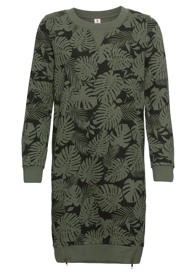 Vestido estampado tipo sudadera